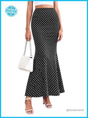 Women's High Waisted Mermaid Maxi Skirt Flowy Slip Skirt Office Work